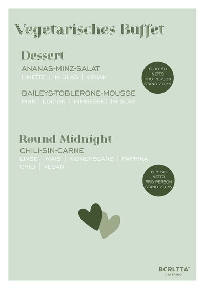 Vegetarisches Buffet - Dessert | Round Midnight